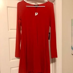 Express V-Neck Long Sleeve T-Shirt Dress